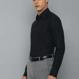Louis Philippe Black Cotton Regular Fit Shirts image 3