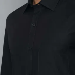 Louis Philippe Black Cotton Regular Fit Shirts image 4