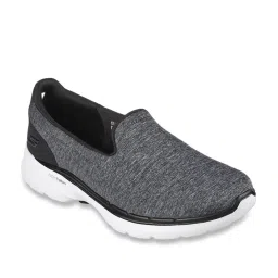 Skechers Women's GO WALK 6 - GRAND HORIZON Black White Walking Shoes image 2