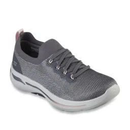 Skechers Women's GO WALK ARCH FIT - CLANCY Grey Pink Walking Shoes image 2