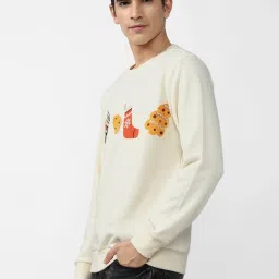 Forever 21 Cream Round Neck Sweatshirt image 3