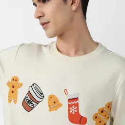 Forever 21 Cream Round Neck Sweatshirt image 4