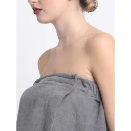 Creeva Grey Cotton Bath Wrap image 2