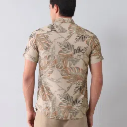 U.S. Polo Assn. Denim Co. Brown Cotton Regular Fit Floral Print Shirt image 2
