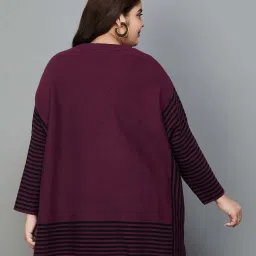 Nexus by Lifestyle Purple Striped Pullover image 2