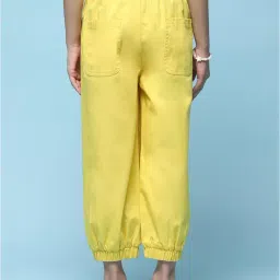 BIBA Girls Yellow Solid Joggers image 2