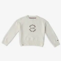 Tommy Hilfiger Kids Ivory Cotton Regular Fit Logo Printed Sweatshirt-picture-20