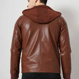 celio celio* Brown Regular Fit Hooded Jacket image 2