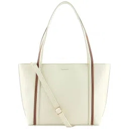 Fastrack White Solid Large Tote Handbag image 2