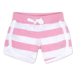 United Colors of Benetton Kids Pink & White Striped Shorts image 1