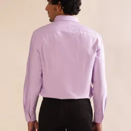 ANDAMEN Light Violet Slim Fit Cotton Shirt image 2