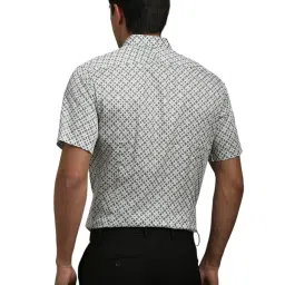 Louis Philippe White Cotton Slim Fit Printed Shirt image 2