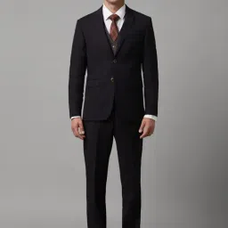 Louis Philippe Purple Slim Fit Texture Three Piece Suit-picture-28