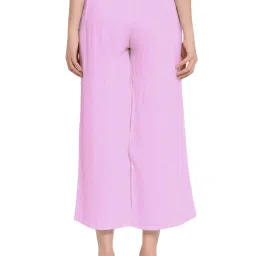 PATRORNA Baby Pink Regular Fit Mid Rise Trousers image 2