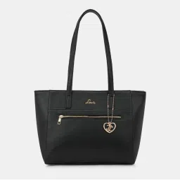 Lavie Black Textured Large Tote Handbag image 2
