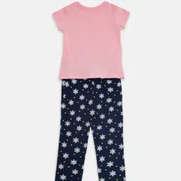 Pantaloons Junior Pink & Navy Printed Top with Pants image 2