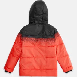 Pantaloons Junior Black & Coral Printed Full Sleeves Jacket image 2