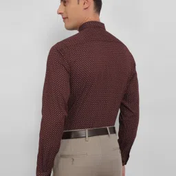 Allen Solly Maroon Cotton Slim Fit Printed Shirt image 2