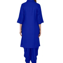 PATRORNA Dark Blue Regular Fit Pathani Kurta image 2