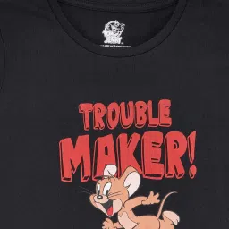 Pantaloons Junior Black Cotton Printed T-Shirt image 2