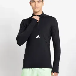 Adidas Black Slim Fit Sports T-Shirt-image-49