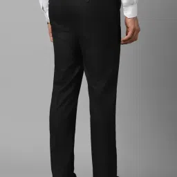 Louis Philippe Black Slim Fit Texture Trousers image 2