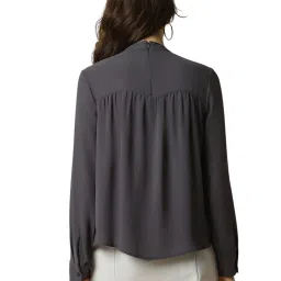 Allen Solly Grey Regular fit Solid Tops image 2