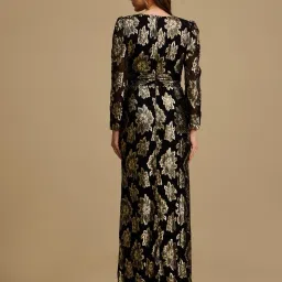 Kazo Black Self Design Maxi Dress image 2