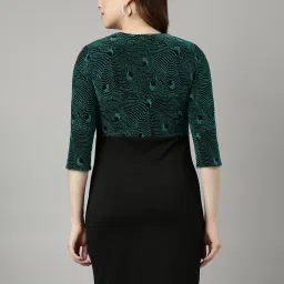 showoffff SHOWOFF Black Printed Bodycon Dress image 2