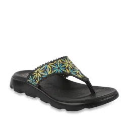 MediFeet Women's V-Flora Black Thong Sandals image 2