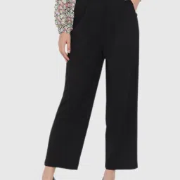 Trend Arrest Black Straight Fit Trousers-image-61