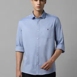 Louis Philippe Sport Blue Cotton Slim Fit Shirt-picture-21