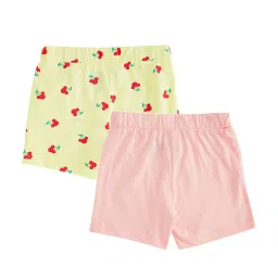 Pantaloons Baby Yellow & Peach PrintedShorts (Pack Of 2) image 2