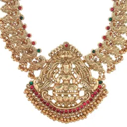 Voylla Gold Gold Opulence Sowbhagya Temple Necklace & Earring Set image 5