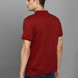 Louis Philippe Sport Maroon Cotton Slim Fit Printed Polo T-Shirt image 2