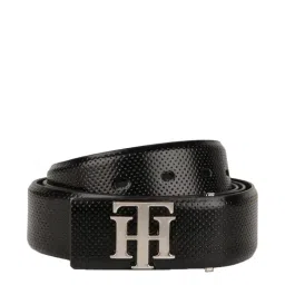 Tommy Hilfiger Yangy Pro Black Leather Waist Belt for Men-picture-14