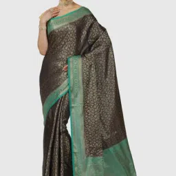 Banarasi Silk Works Black Cotton Woven Saree With Unstitched Blouse-picture-38