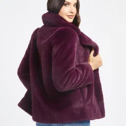 Guess Purple Solid Full Sleeves Jacket image 2