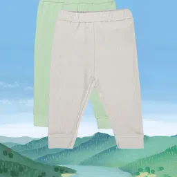 MINIKLUB Kids Green & White Solid Pants (Pack Of 2)-image-29