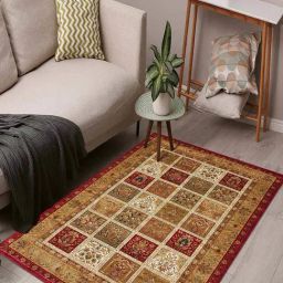 OBSESSIONS Beige & Red Classical Machine Made Carpet - Large (340 cm x 240 cm)-picture-27