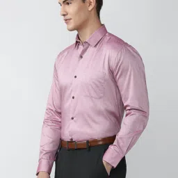 Peter England Purple Regular Fit Cotton Shirt image 3