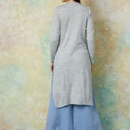 Melange by Lifestyle Grey Woven Straight Kurta image 2