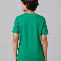 Under Fourteen Only Kids Green Color Block T-Shirt image 2