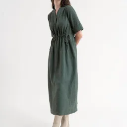 Fablestreet Olive Regular Fit Midi Dress image 3