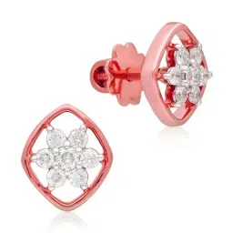 Malabar Gold and Diamonds 18k IGI Certified Diamond Rose Gold Stud Earrings for Women-picture-41