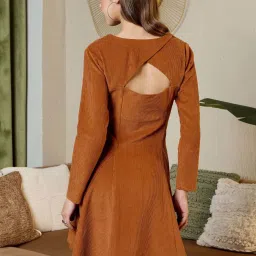 Mabish By Sonal Jain Brown Stripes Dress image 2
