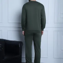 Vimal Jonney Black & Olive Regular Fit Logo Print Sweatshirt & Trackpant Set - Pack of 2 image 2