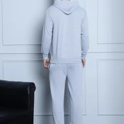 Vimal Jonney Black & Grey Regular Fit Printed Hooded Sweatshirt & Trackpant Set - Pack of 2 image 2