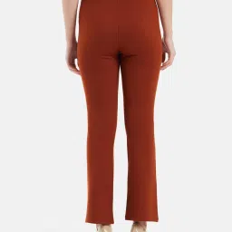 Kazo Rust Straight Fit High Rise Trousers image 2