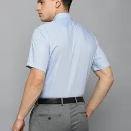 Louis Philippe Blue Cotton Regular Fit Texture Shirt image 2